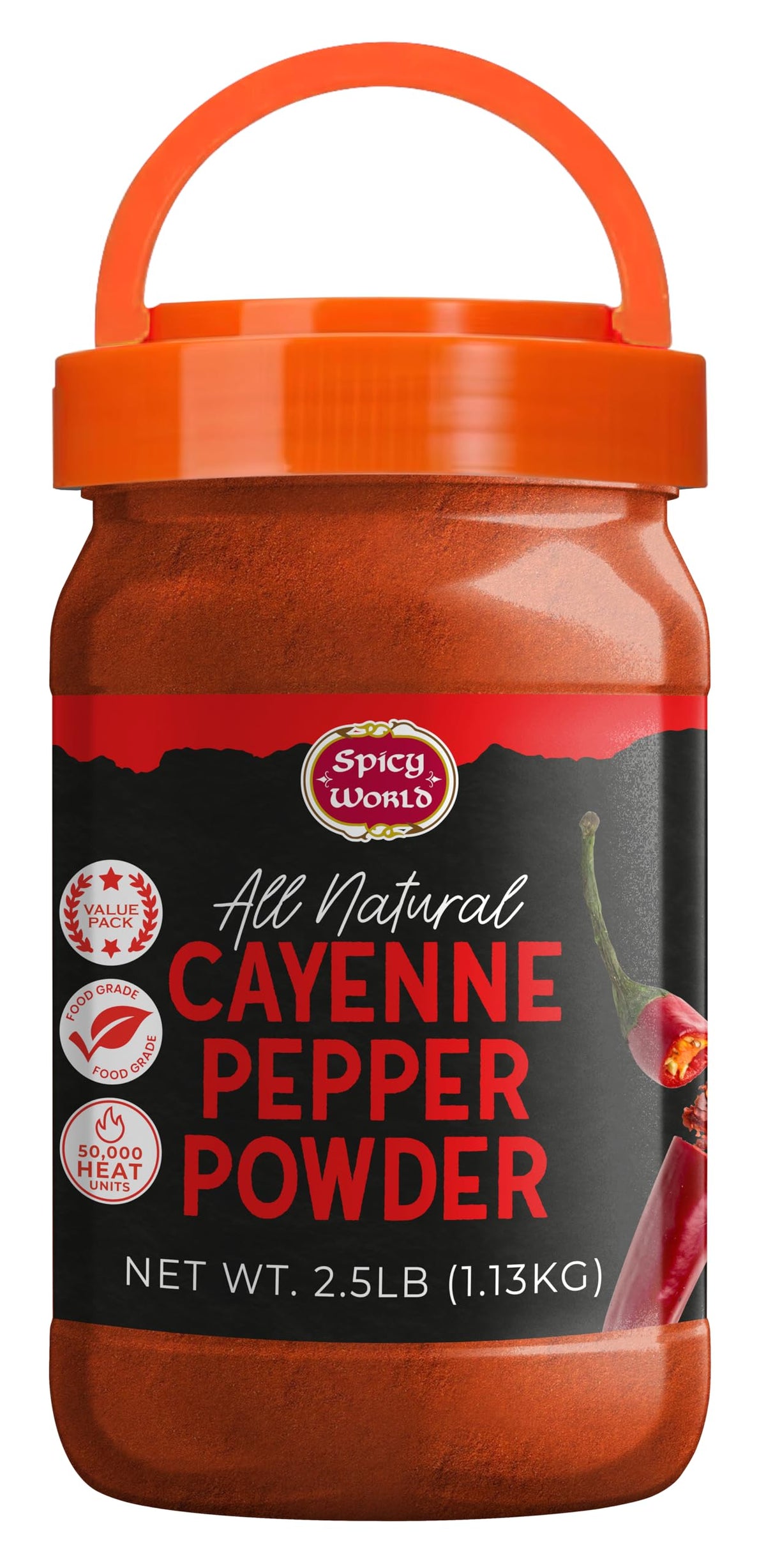 Cayenne Pepper Powder 2.5LB Jar 50,000 SHU Gluten Free C40082