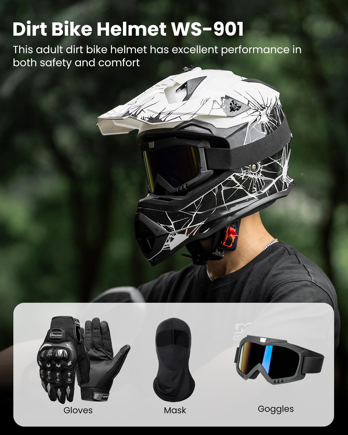DOT Approved Full Face Motocross Helmet O990365