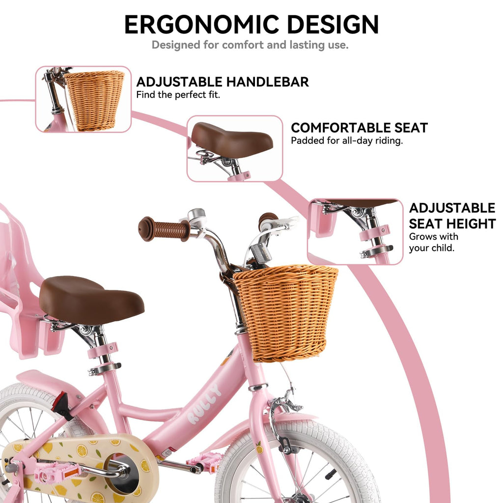 12 14 16 Inch Girls Bike with Training Wheels B526