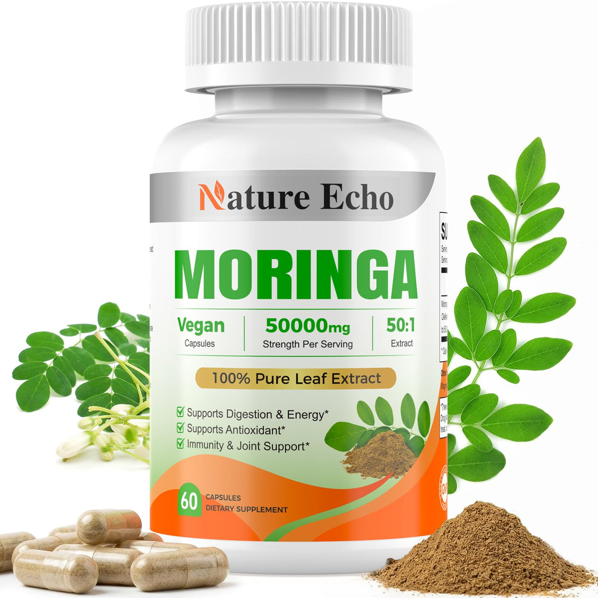 Moringa Capsules 1000mg 60 Count W571501