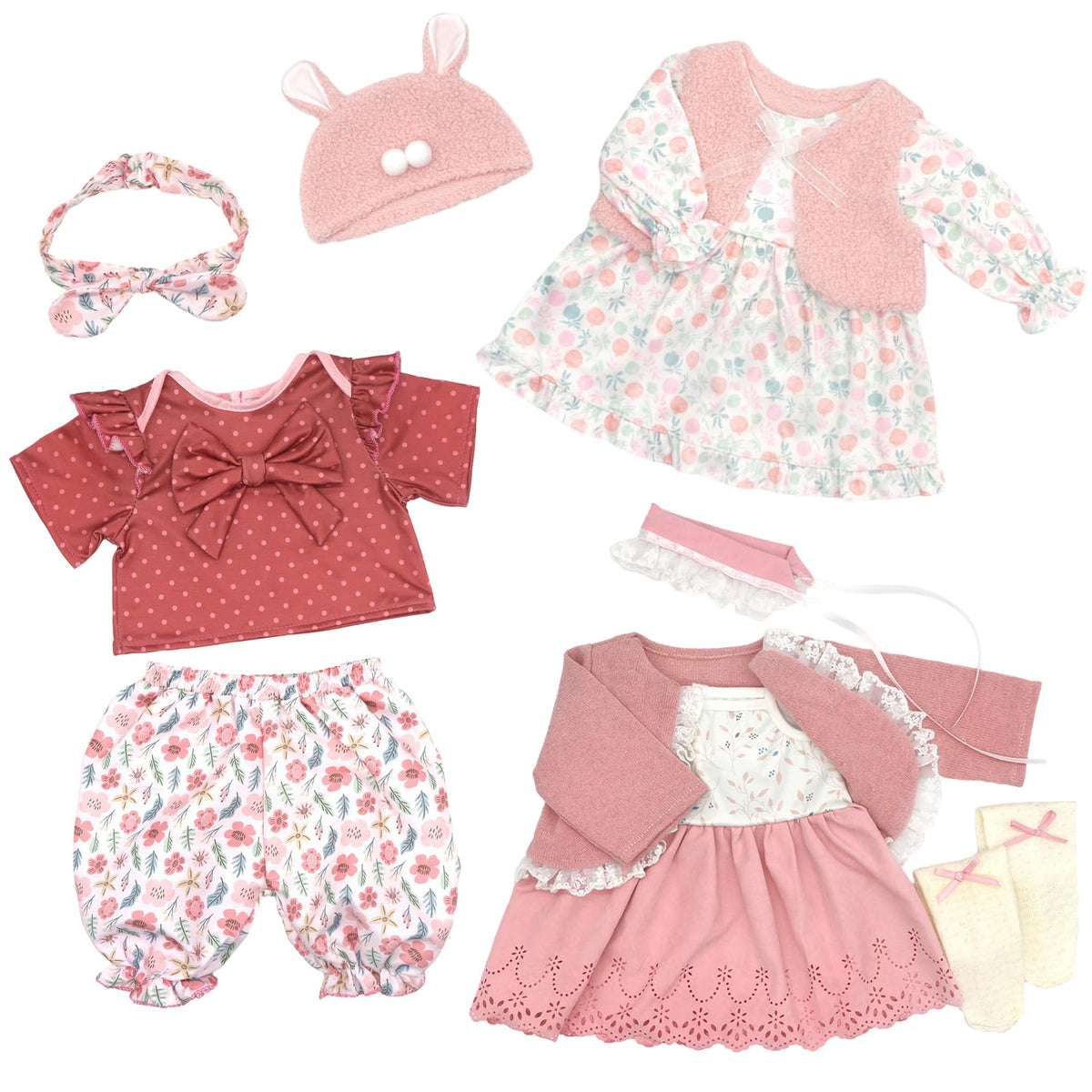 20-22 Inch Reborn Baby Doll Clothes & Accessories Set I9882