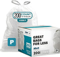 White Drawstring Trash Bags 13-16 Gallon 200 Count L658