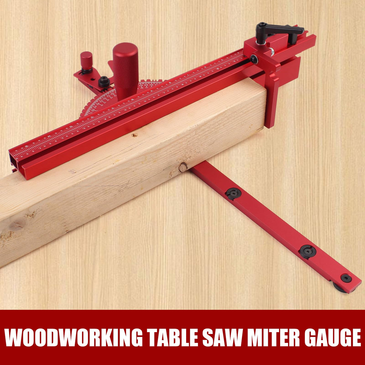 Aluminum Precision Miter Gauge with T-Track Fence and Flip Stop L521