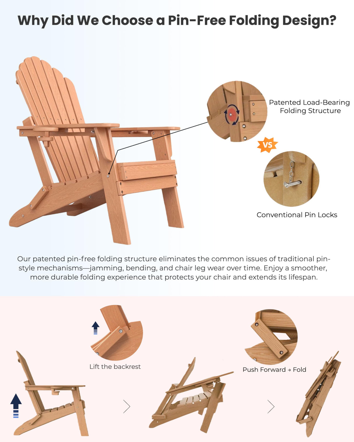HDPE Adirondack Chair Set of 4 with Cup Holders W609180