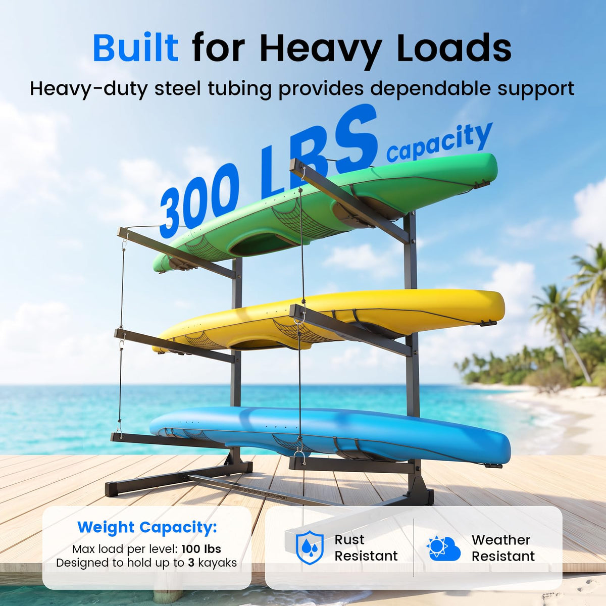 Kayak Storage Rack, Freestanding Steel Stand B327636