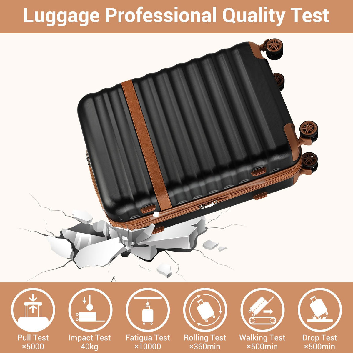 Black 20in Expandable Hardshell Carry-On Y90981