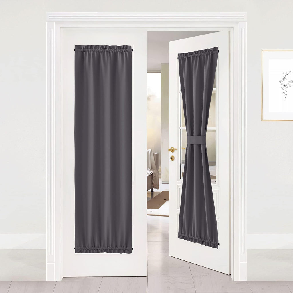 Grey Blackout Thermal Insulated Curtains J773871