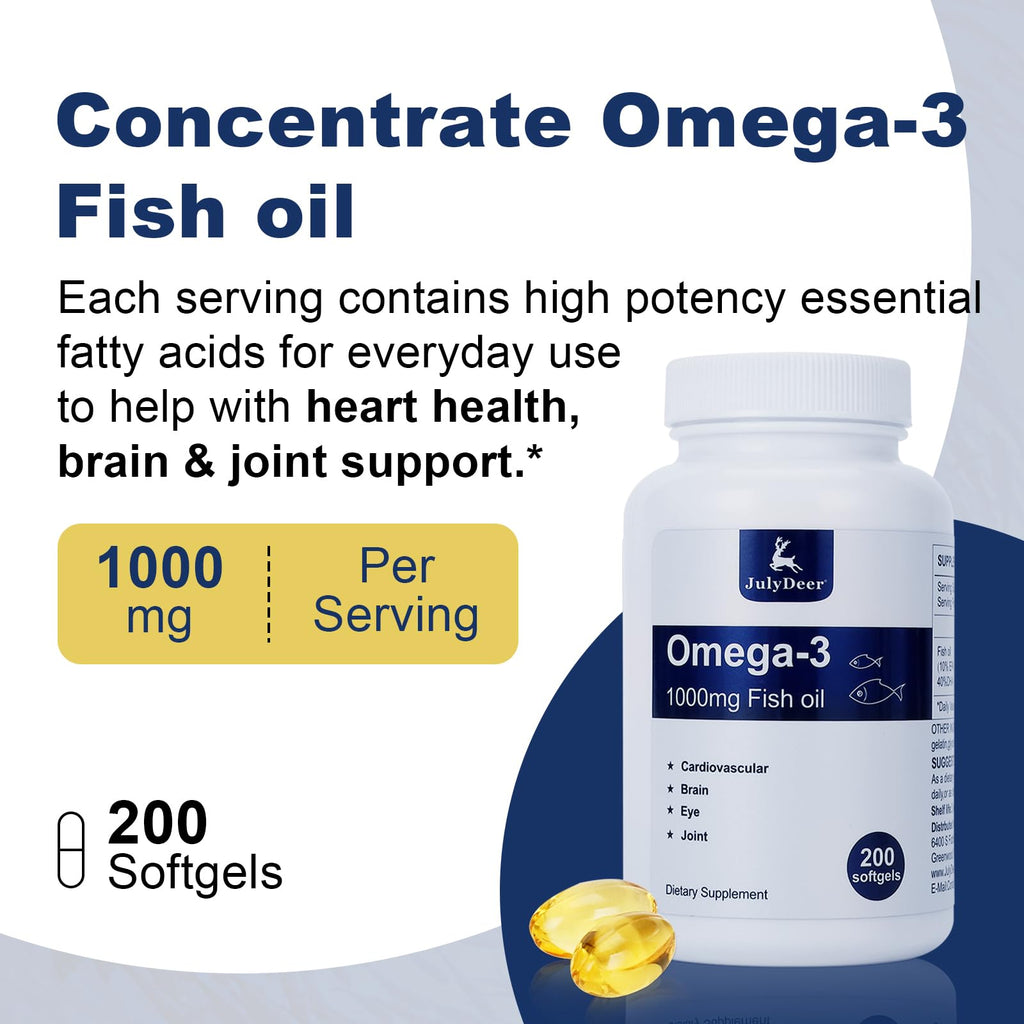 Omega 3 Fish Oil 1000 mg 200 Softgels N4854