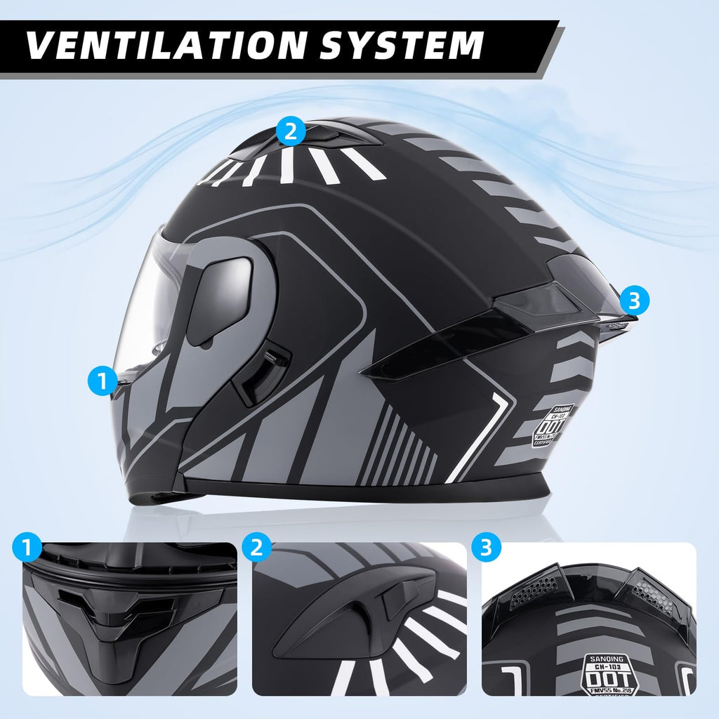 Modular Motorcycle Helmet DOT Approved Flip up Y335304