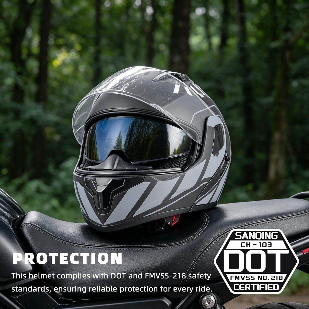 Modular Motorcycle Helmet DOT Approved Flip up Y335304