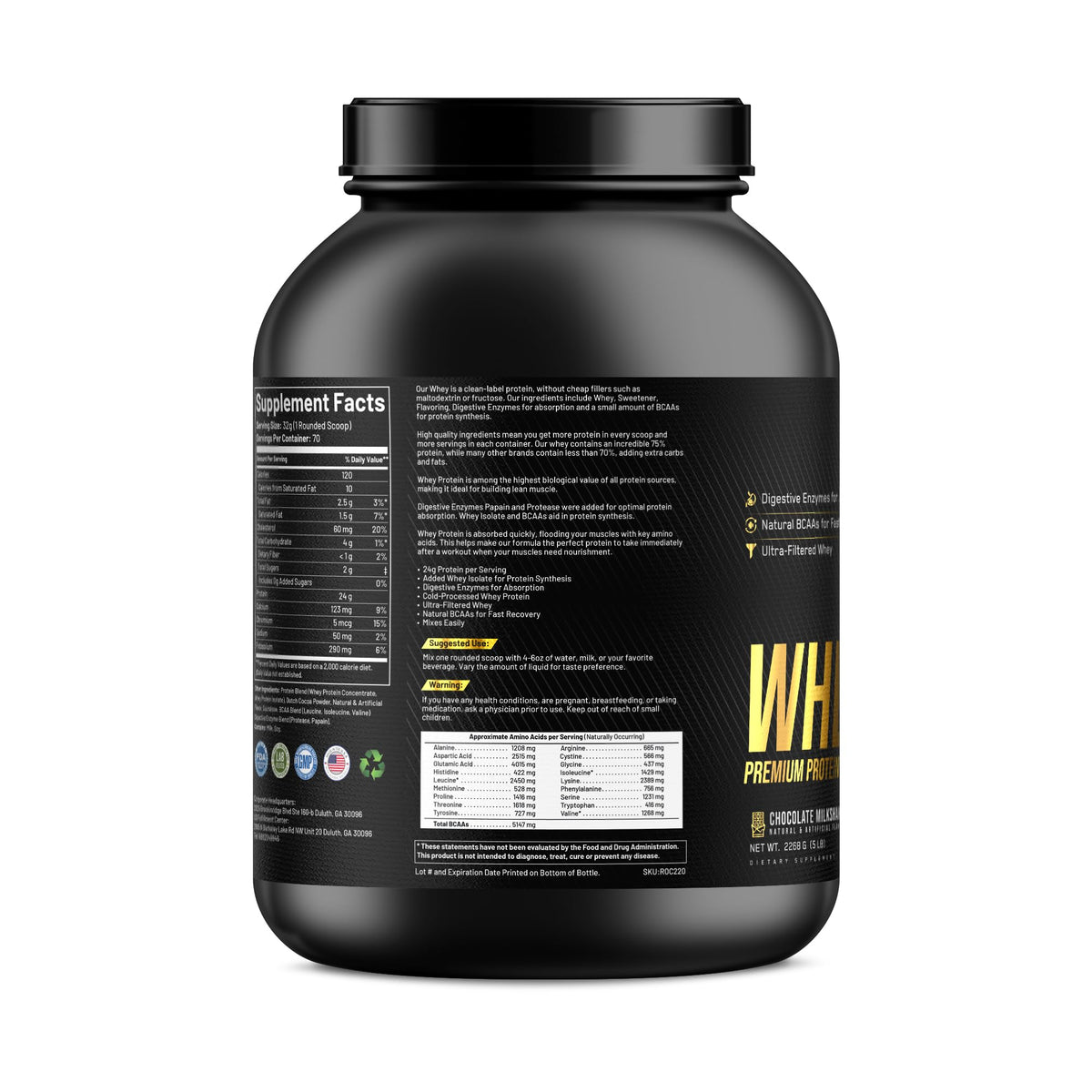 Whey Protein Chocolate 70 Servings H325