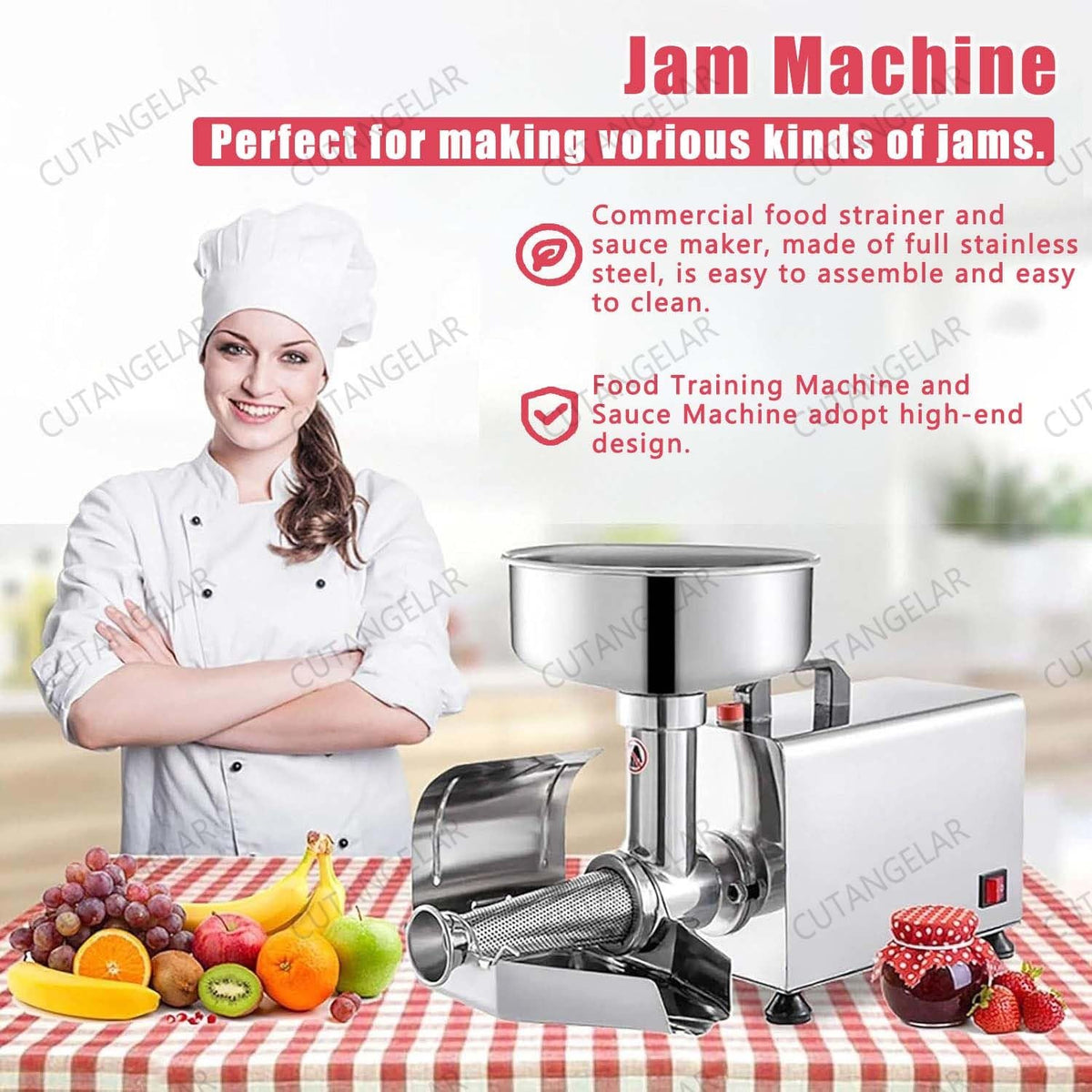 Commercial Grade Electric Sauce Machine 450W with Large Hopper I17100
