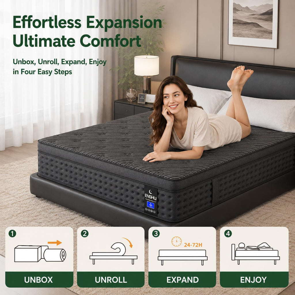 14 Inch Medium Firm Full Pocket Spring Hybrid Mattress V57232