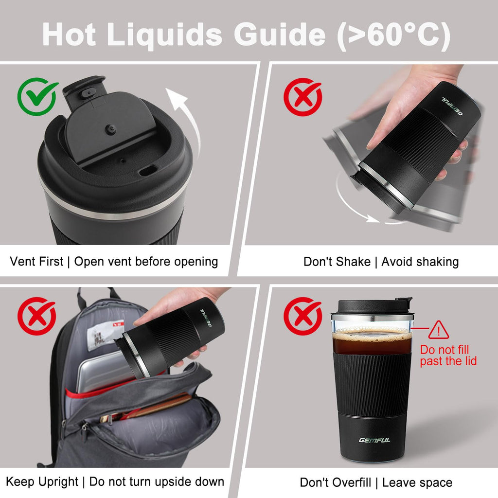 2 Pack 17oz Insulated Travel Coffee Mug with Lid S994640