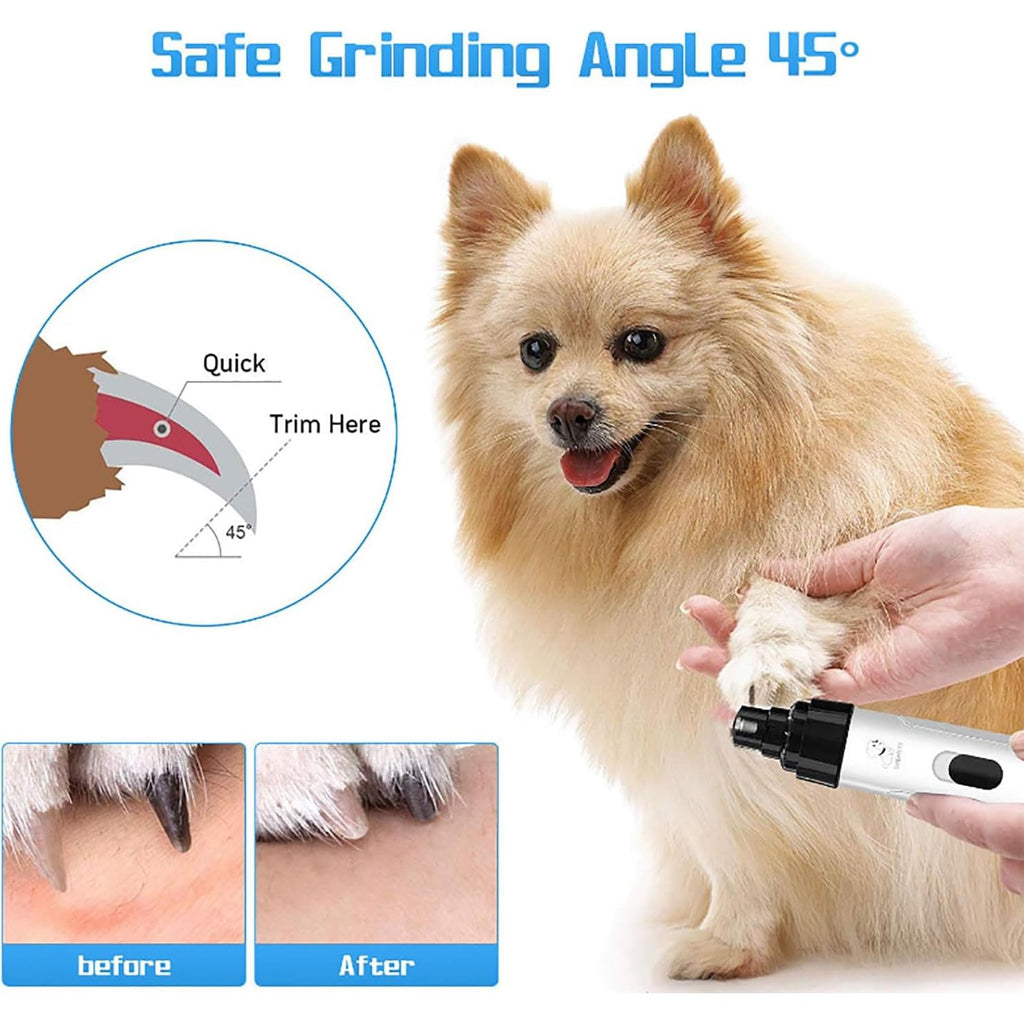 Rechargeable Quiet Low Vibration Electric Dog Nail Grinder & Trimmer with LED Light N4531