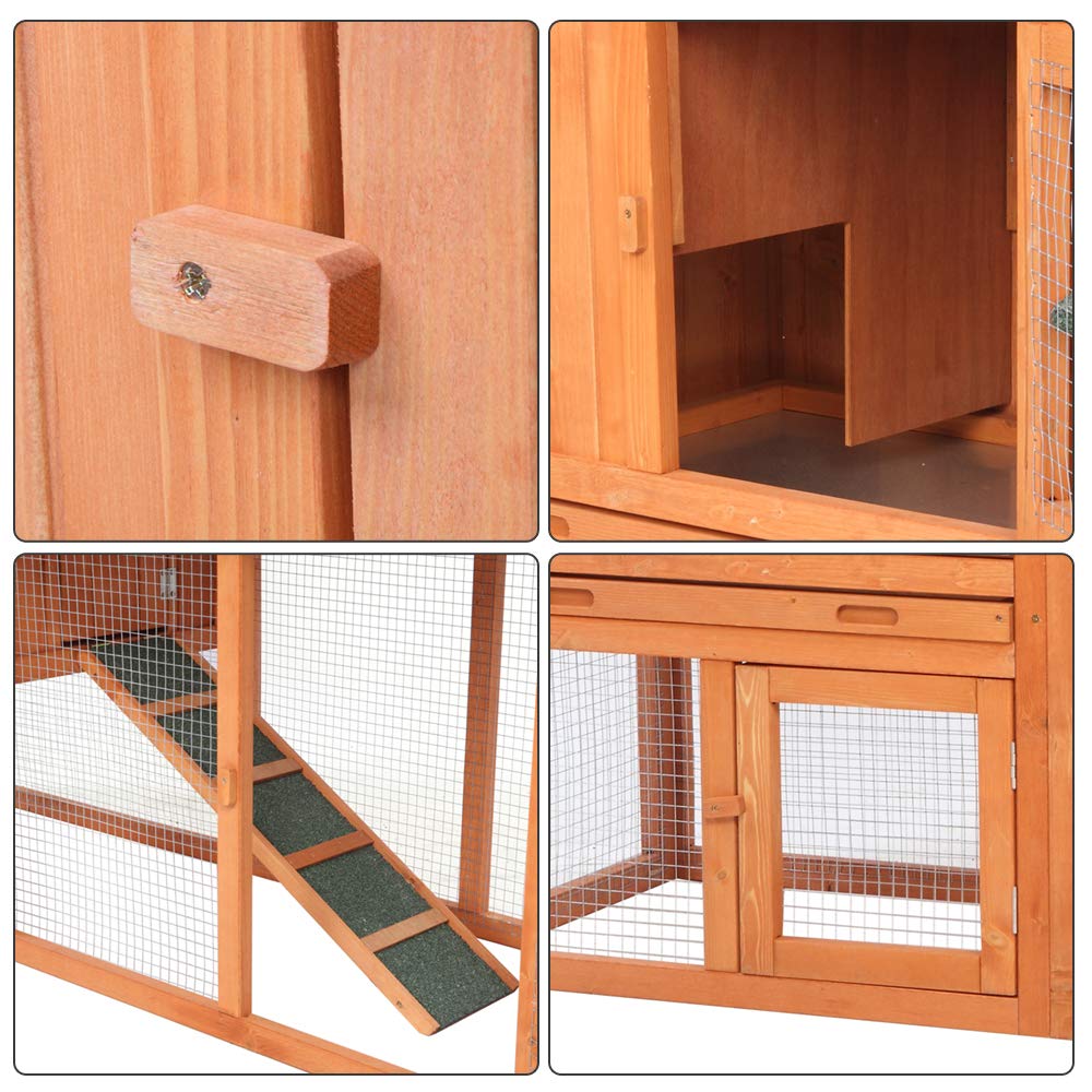 Wooden Chicken Coop with Waterproof Roof and Nesting Box L316602