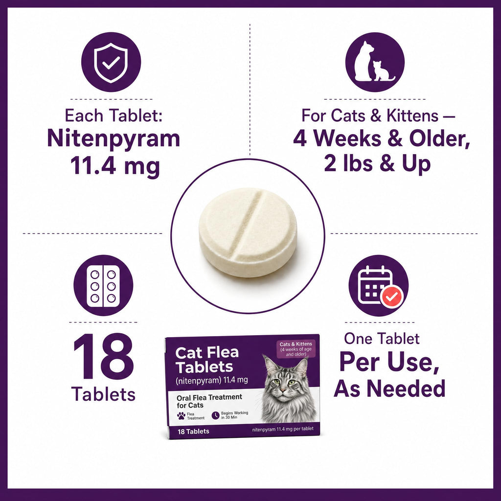 Flea Treatment Tablets 11.4 mg 18 Count J1825