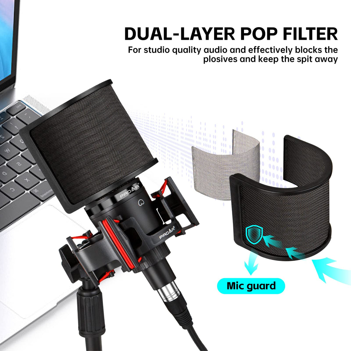 XLR Cardioid Condenser Podcast Microphone with Desktop Stand A843252
