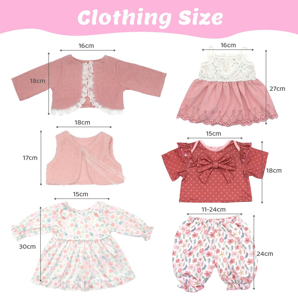 20-22 Inch Reborn Baby Doll Clothes & Accessories Set I9882