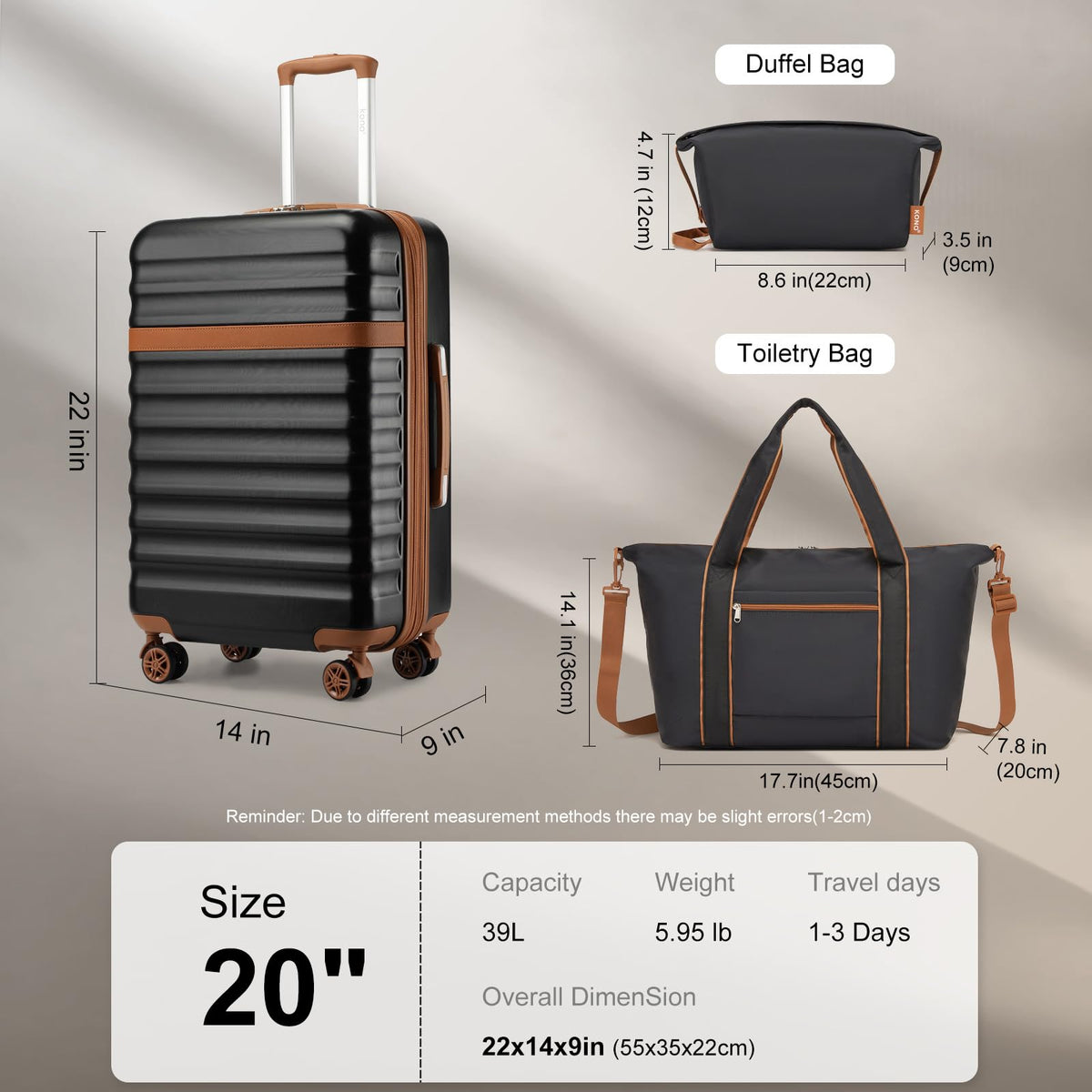 Black 20in Expandable Hardshell Carry-On Y90981