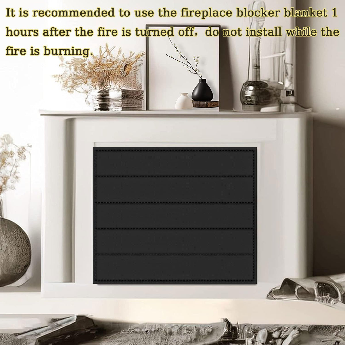Magnetic Fireplace Cover 39"x32" Draft Stopper I8100