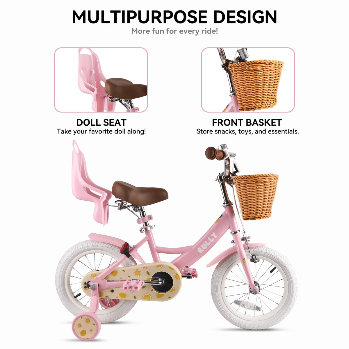 12 14 16 Inch Girls Bike with Training Wheels B526