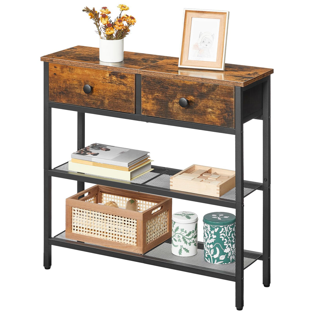 29.5" Narrow Console Table with 2 Fabric Drawers Y396120