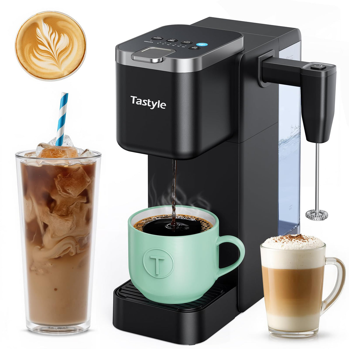 Single Serve Coffee Maker with Milk Frother F933