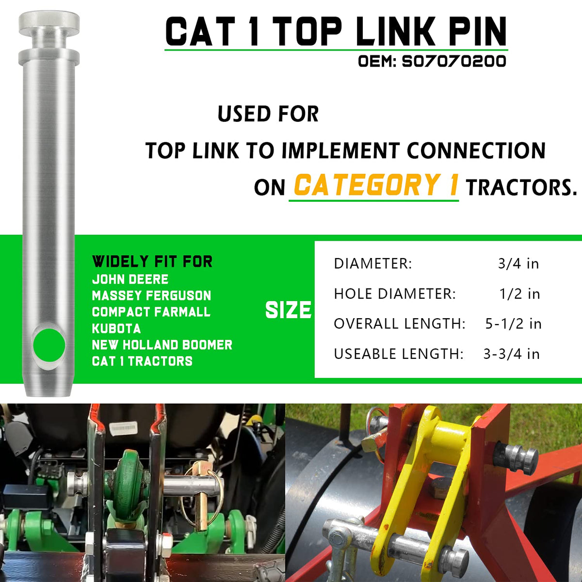 Quick Hitch Bushing Kit with Top Link Pin E75271