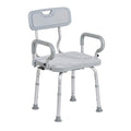 Gray Swivel Shower Chair with Arms and Back R69207