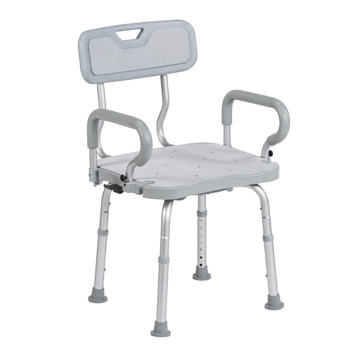 Gray Swivel Shower Chair with Arms and Back R69207