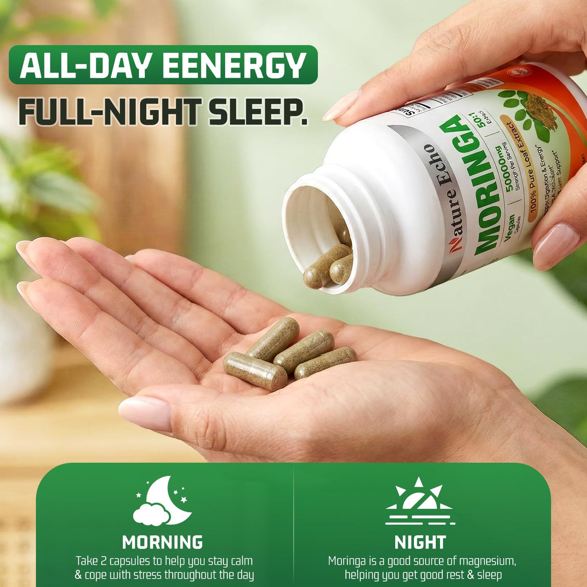 Moringa Capsules 1000mg 60 Count W571501