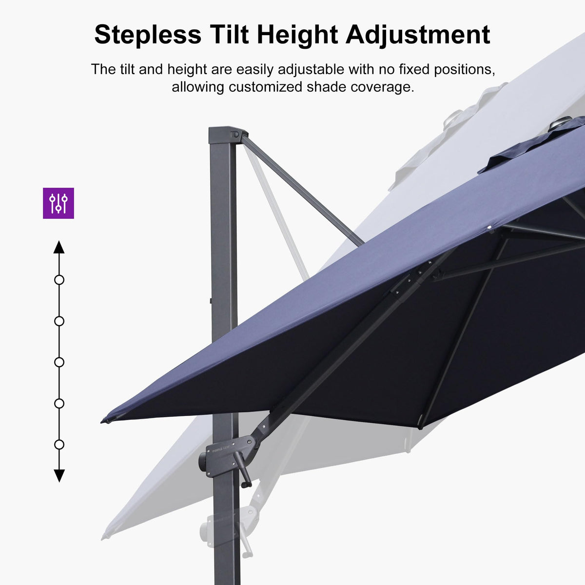 Navy Blue Cantilever Umbrella with Base I6812
