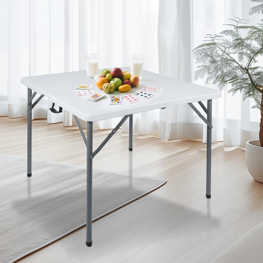 White Square Folding Card Table V484237