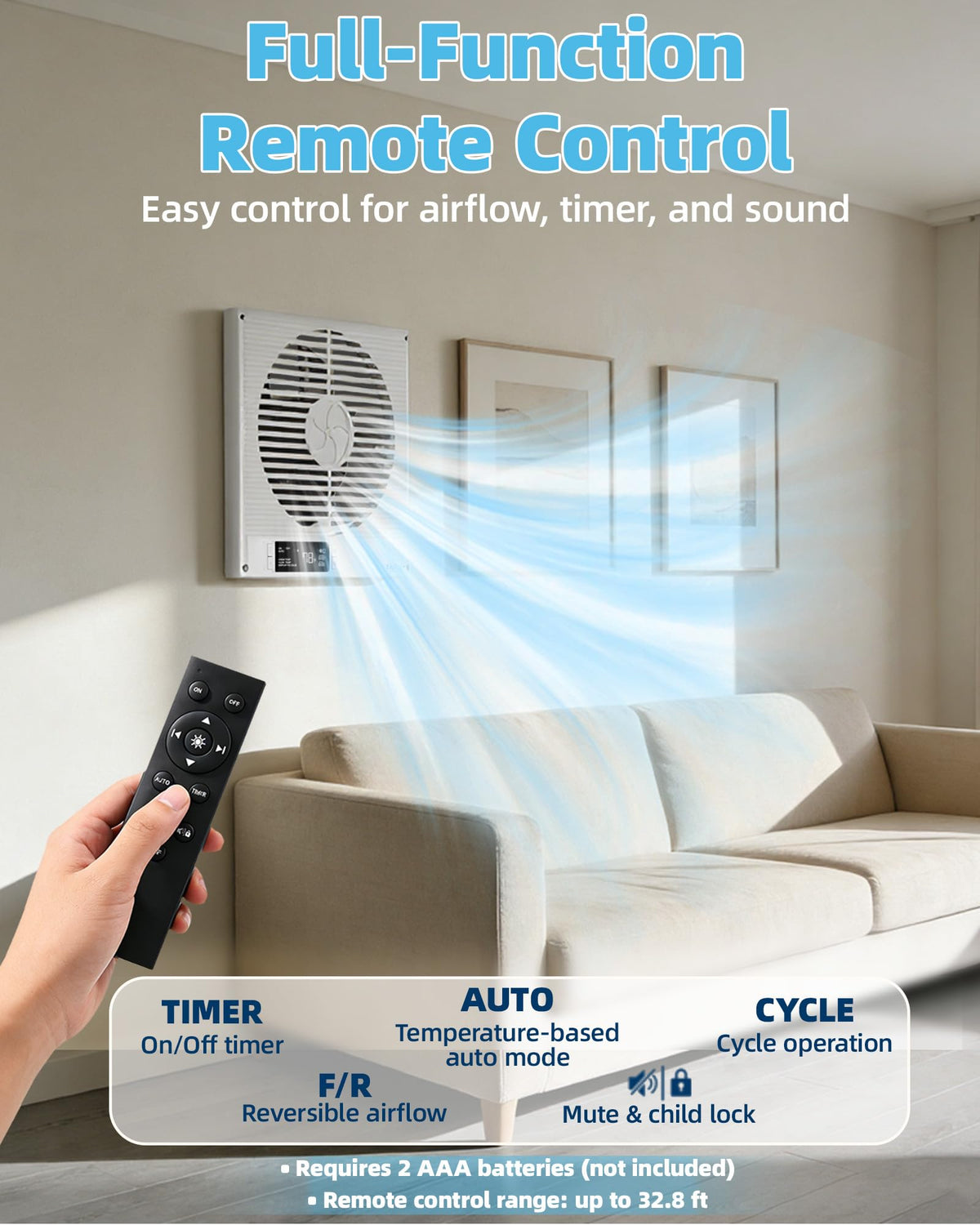 8" Room to Room Fan with Remote C4539