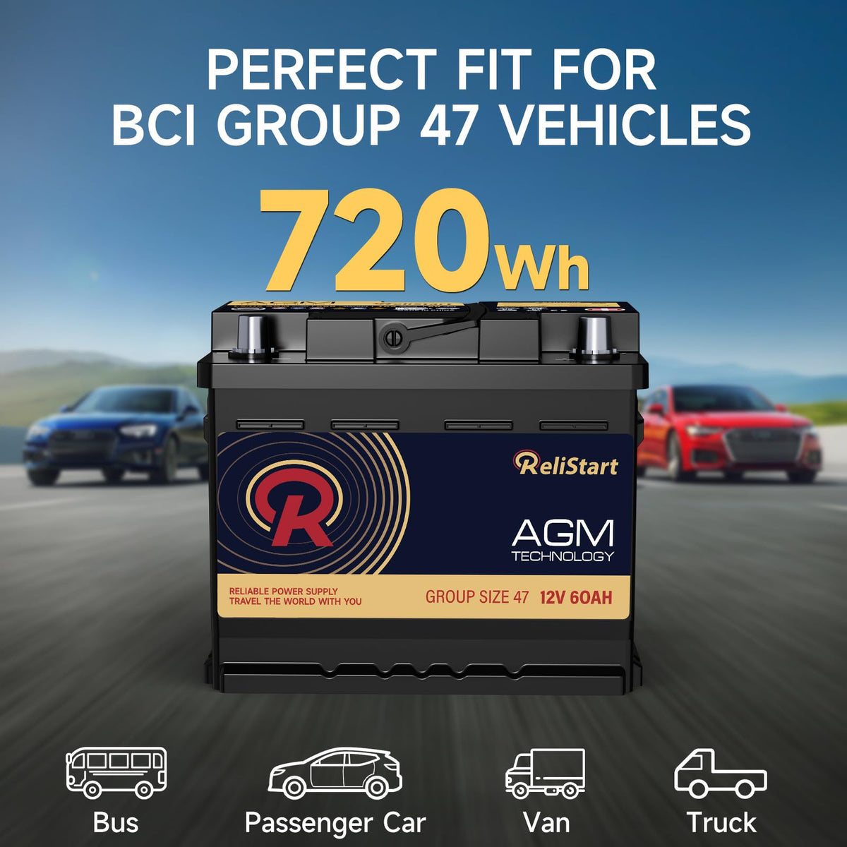 12V 60Ah 680CCA Automotive Battery A78214