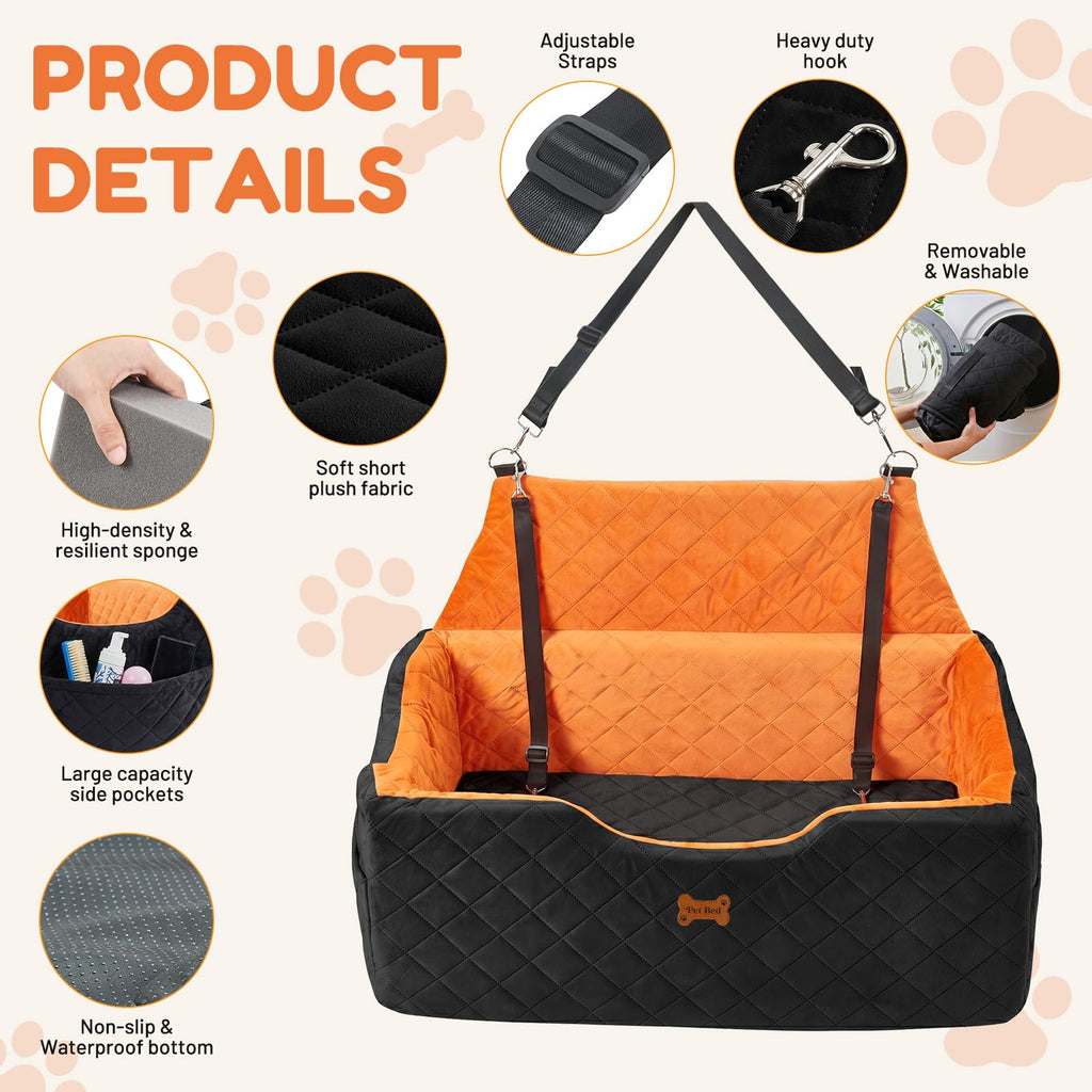 Dog Car Seat up to 55 lbs Black D8686