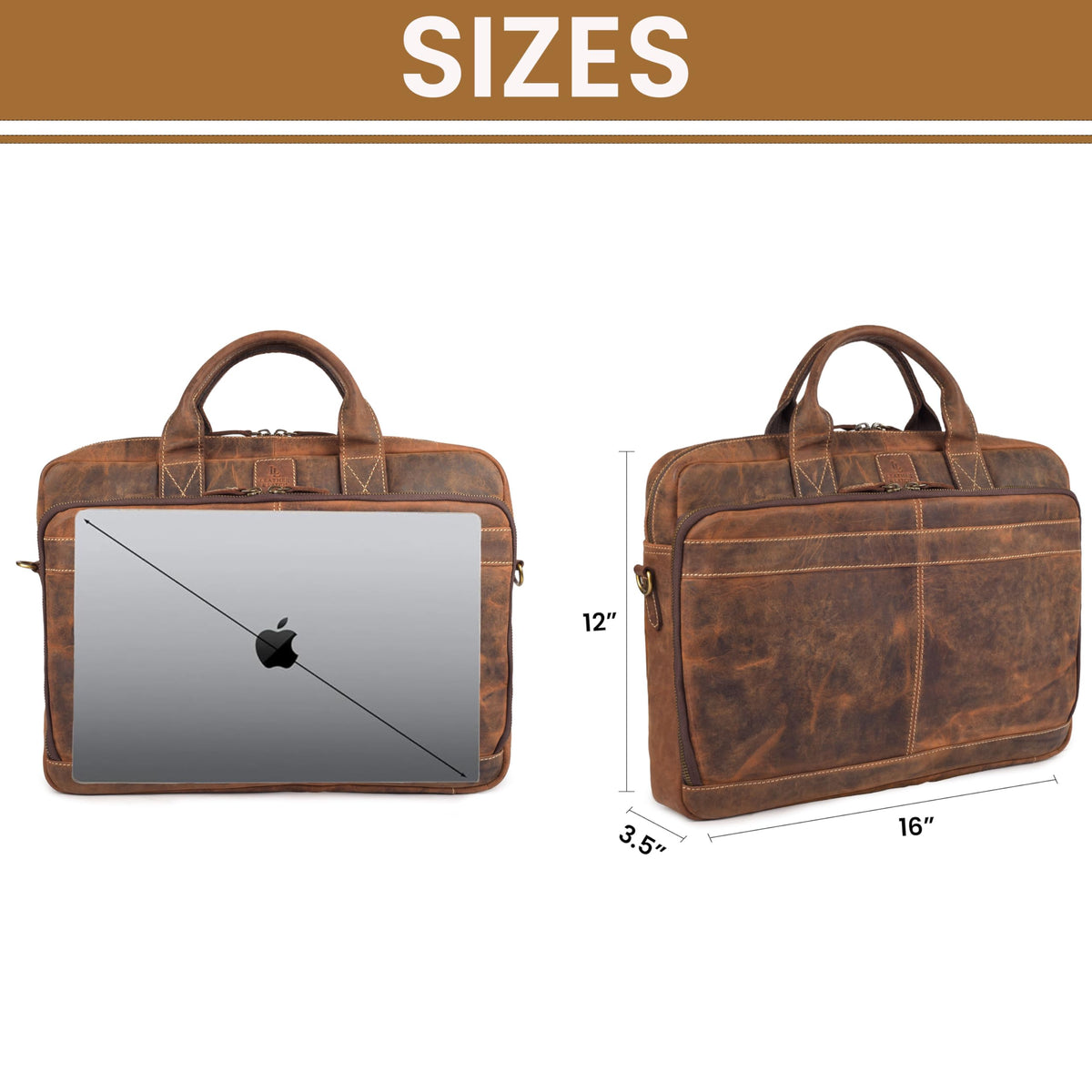 Full Grain Leather Messenger Bag V484