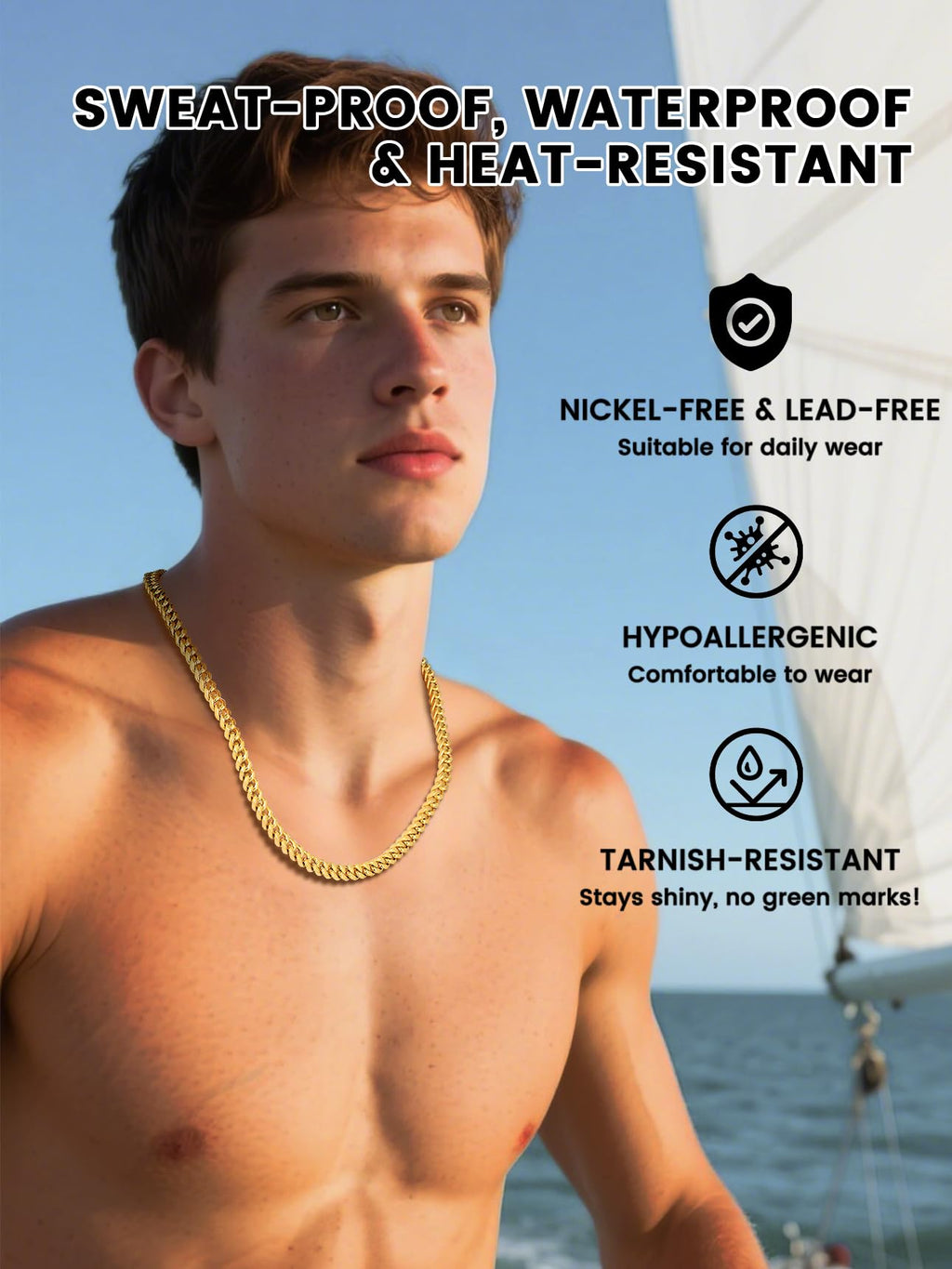 Stainless Steel Cuban Link Chain Necklace R514