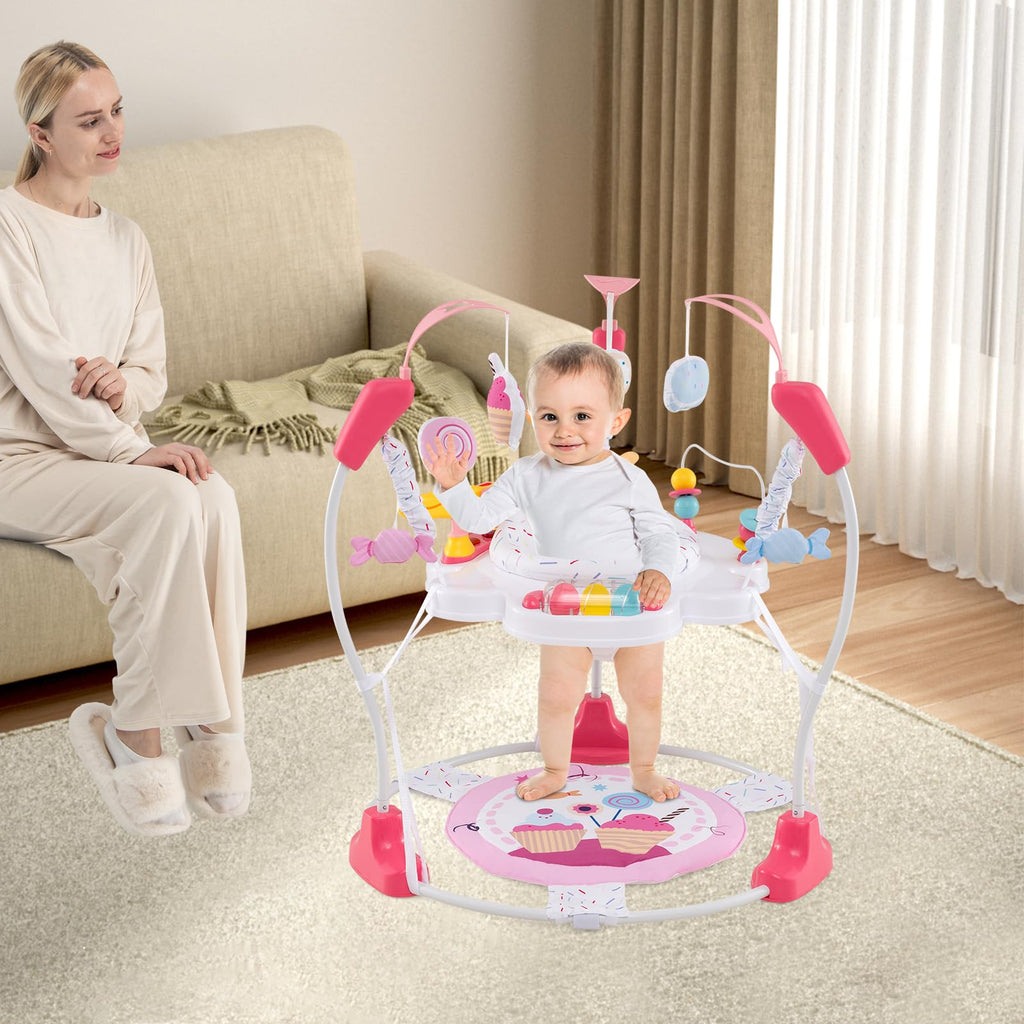 Pink Baby Bouncer Activity Center with Music Lights and Sounds P902237