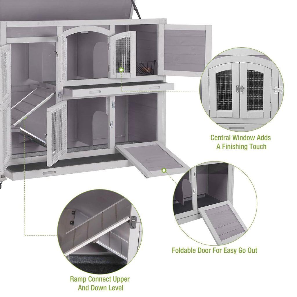Rabbit Hutch with Plastic Tray U585