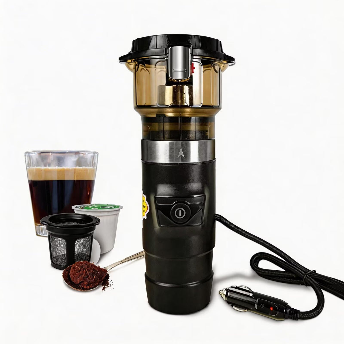 12V Portable Single Serve Car Coffee Maker with Reusable Filter W714