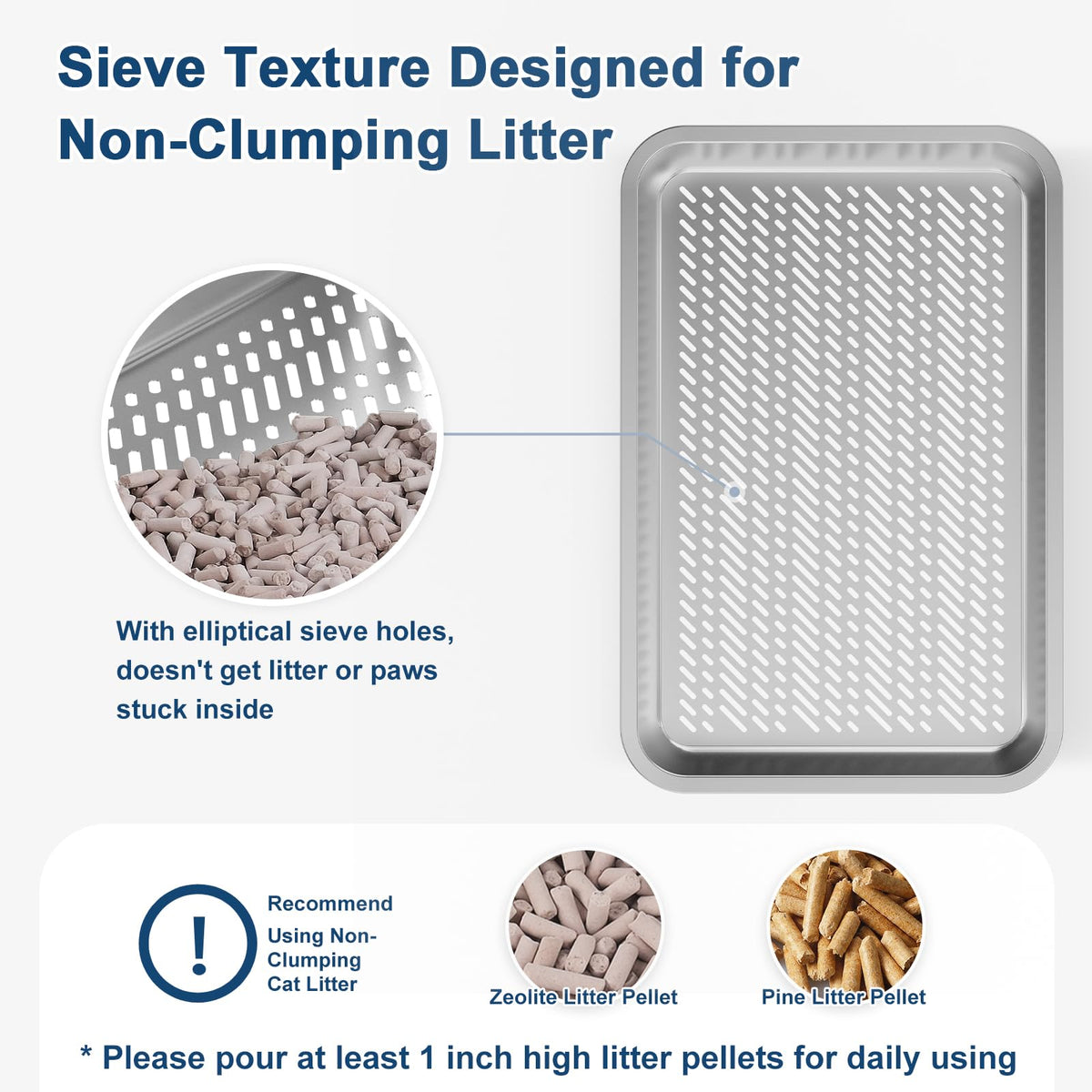 L Stainless Steel Sifting Litter Box K3253