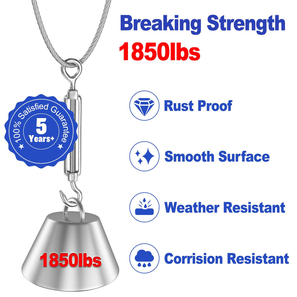 1/8" Stainless Steel Wire Rope Cable 7x7 Strands H355654