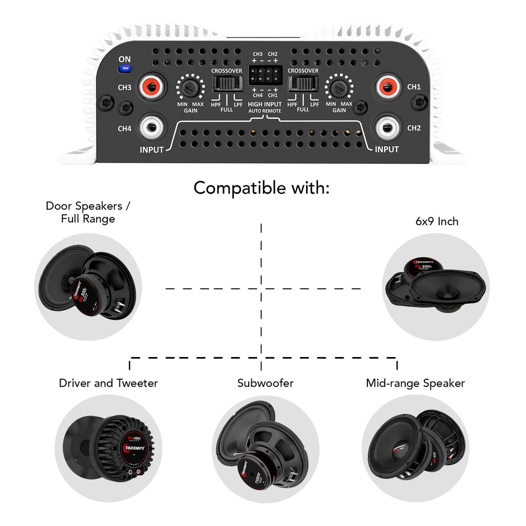 800W RMS 4-Channel Car Audio Amplifier W94835