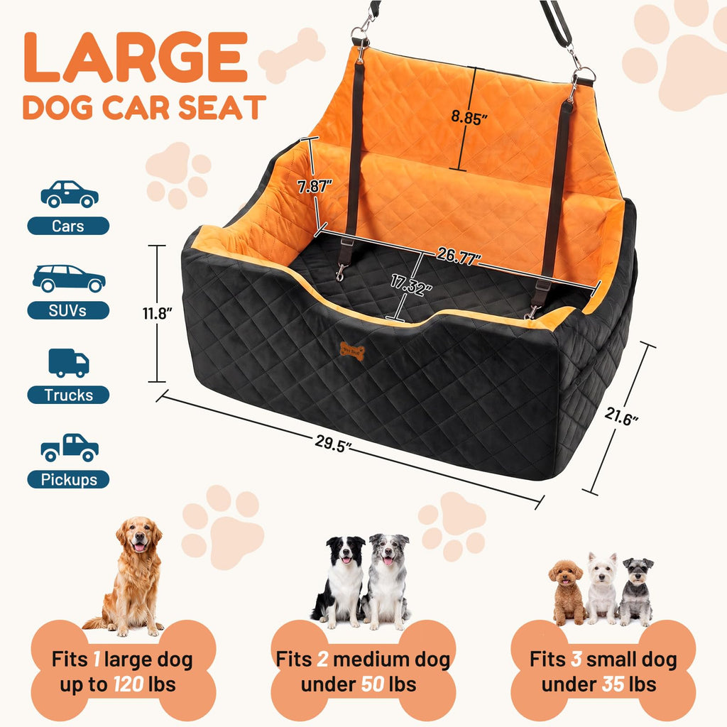 Dog Car Seat up to 55 lbs Black D8686