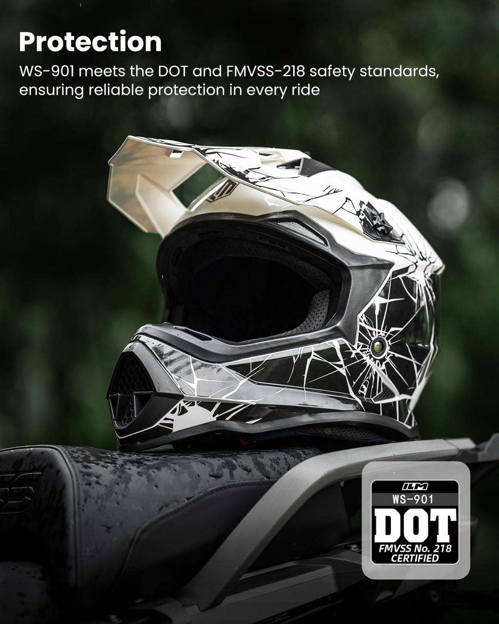 DOT Approved Full Face Motocross Helmet O990365