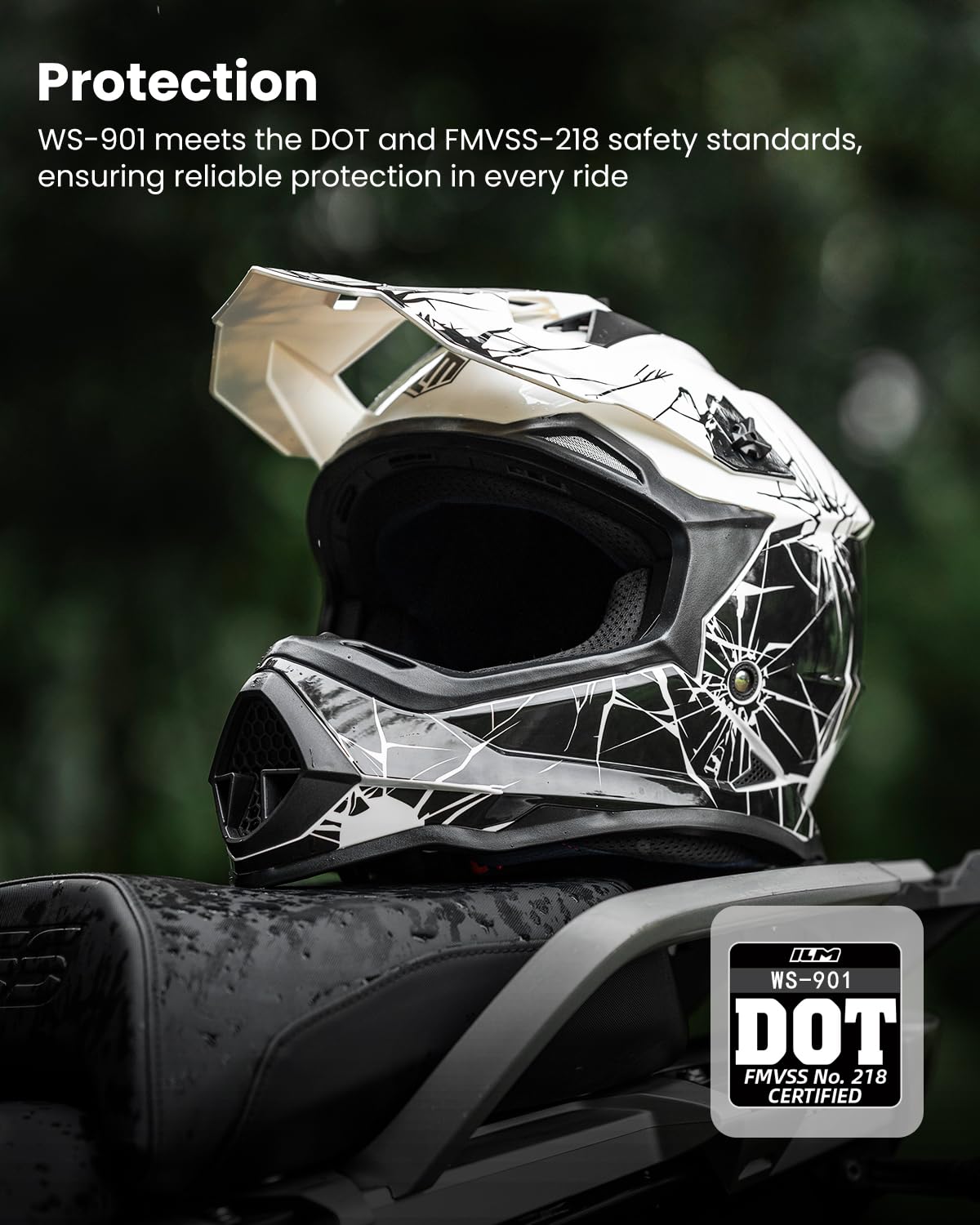 DOT Approved Full Face Motocross Helmet O990365