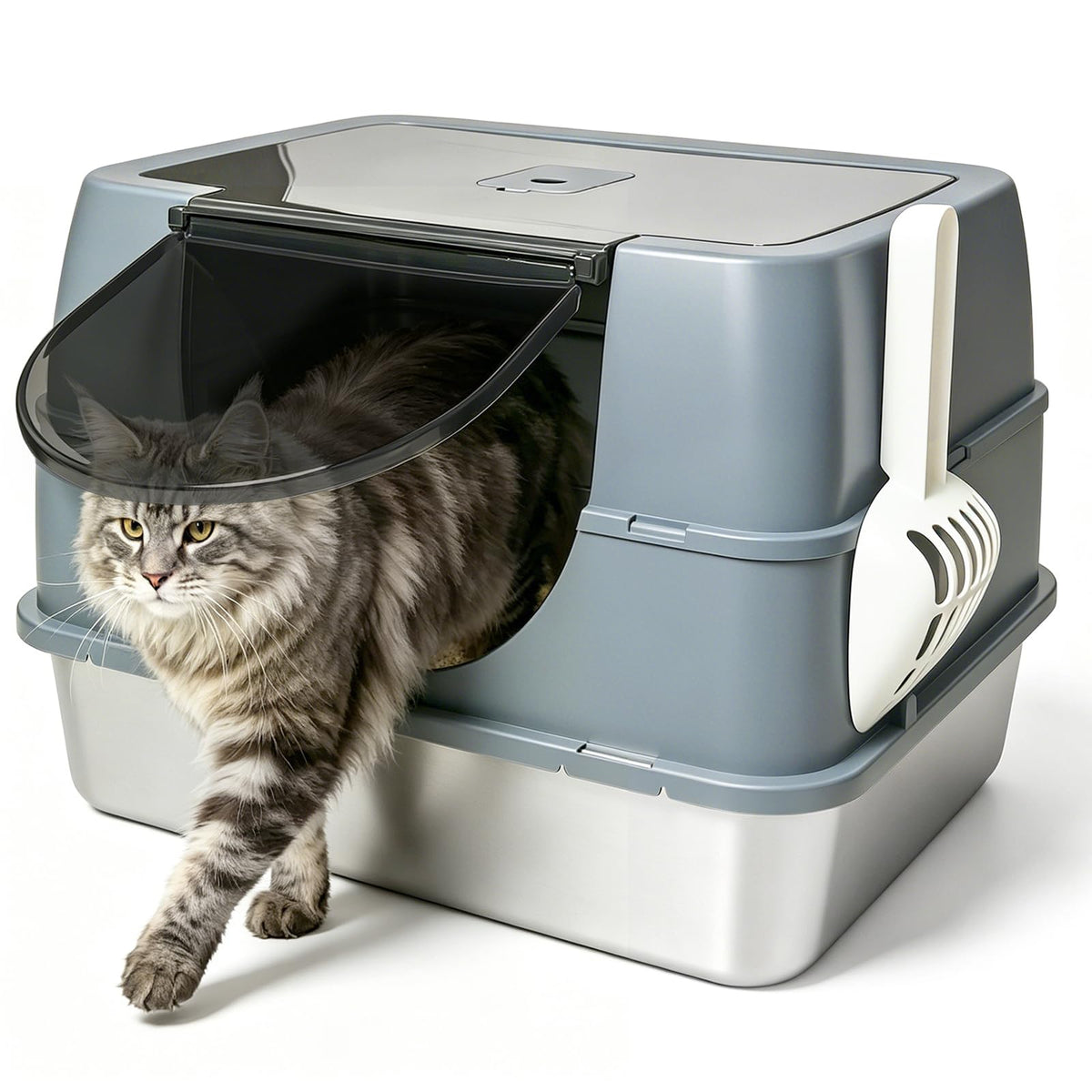 Stainless Steel Enclosed Litter Box H82218