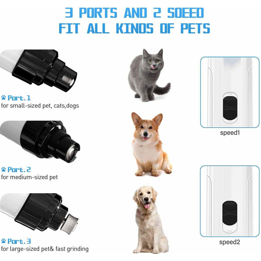 Rechargeable Quiet Low Vibration Electric Dog Nail Grinder & Trimmer with LED Light N4531